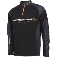 Bluza SAVAGE GEAR Tournament Gear 1/2 Zip, Black INK, Marimea XXL