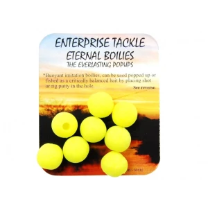 Boilies Artificial Flotant Enterprise Tackle Eternal Boilies Yellow Fluoro 12mm 8buc/plic