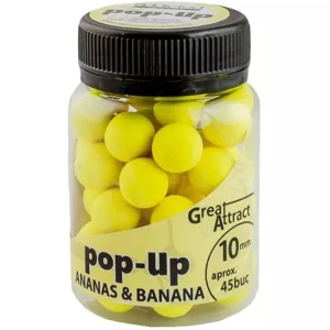 Pop Up Addicted Carp Baits Ananas & Banana, 10mm, Aprox 45buc/borcan