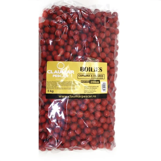 Capsuna Boilies Claumar Birdfood Tare Capsuna & Usturoi 20mm 5kg PUNGA ...