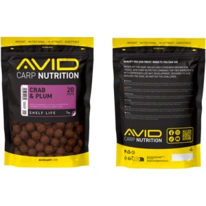 Boilies Tare Avid Carp Nutrition, Crab & Plum, 20mm, 1kg