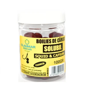 Boilies Claumar Fishmeal De Carlig Solubile Squid Capsuni 100gr