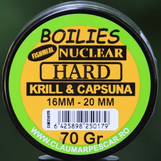 Boilies Claumar Fishmeal Nuclear Hard Krill-capsuna 16mm-20mm 70gr