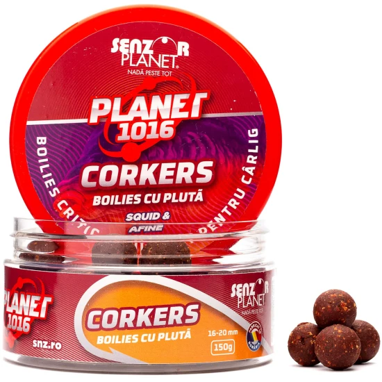 Boilies Fiert De Carlig Senzor Planet Corkers, Planet1016 - Squid & Afine, 16-20mm, 150g