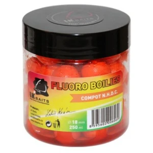 Boilies Lk Baits Fluoro Tare, Compot Nhdc, Portocaliu, 18mm, 250ml