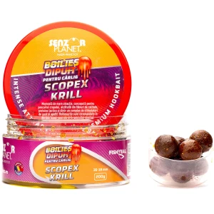 Boilies Senzor Dipuit Pentru Carlig, Scopex & Krill, 16-18mm, 200g
