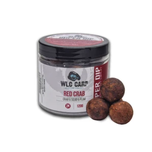 Boilies Wlc De Carlig Super Dip Red Crab ( Borcan 120g ) Crab & Squid & Plum 24 Mm