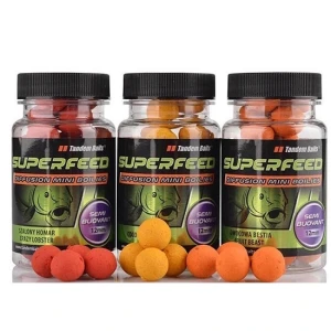 Mini Boilies Critic Echilibrate Tandem Baits Superfeed Diffusion Semi-buoyant 12mm 40g Strawberry Cream