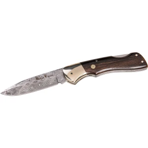 Briceag MUELA 80mm Stainles Steel Damascus, African Blackwood, Nickel Silver Bolster