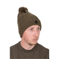 Caciula FOX Khaki Knitted Bobble Hat, Marime Universala