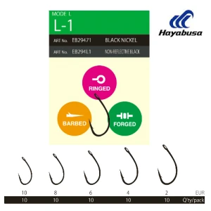 Carlige Hayabusa L1 Nonreflect Nr 8 10buc