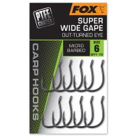 Carlige Fox Super Wide Gape (outturned Eye), Size 4, 10 Buc/pac