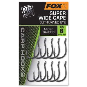 Carlige FOX Super Wide Gape (Outturned Eye), Size 6, 10 buc/pac