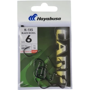 Carlige HAYABUSA Wide Gape K-1XS Black Nickel QB14371, Nr.6, 10buc/pac Carlige HAYABUSA Wide Gape K-1XS Black Nickel QB14371, Nr.6, 10buc/pac