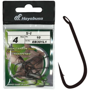 Carlige HAYABUSA X1 Nonreflective Black, Nr.10, 10buc/pac