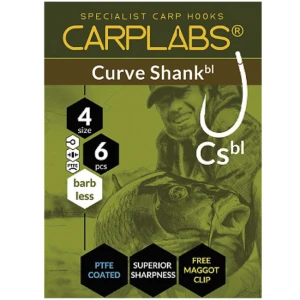 Carlige Konger Carplabs Curve Shank Barbless Titanium Grey Ringed Nr.6, 6buc/plic