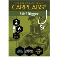 Carlige Konger Carplabs Stiff Rigger Titanium Grey Ringed Nr.6, 6buc/plic