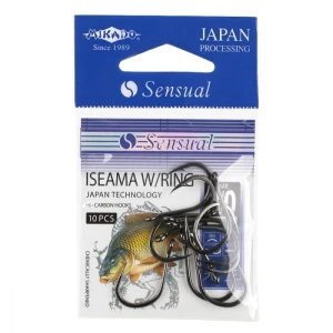 Carlige Mikado Sensual Iseama W/ring Black Nickel Nr.4 10buc/plic