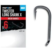 Carlige NASH Twister Long Shank X Size 6, 10buc/pac Carlige NASH Twister Long Shank X Size 6, 10buc/pac