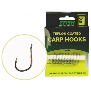 ZFISH Carlige Teflon Chod Hooks, Nr.4, 10buc/pac