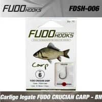 Carlige legate FUDO CRUCIAN CARP - BN NR 8 0.16 mm/ 70 cm