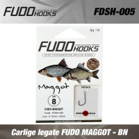 Carlige legate FUDO MAGGOT - BN NR 5 0.14 mm/ 50 cm Carlige legate FUDO MAGGOT - BN NR 5 0.14 mm/ 50 cm