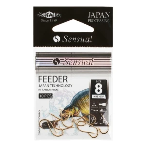 Carlige Mikado Sensual Feeder 9307f Nr. 8 Black N. 10buc/plic