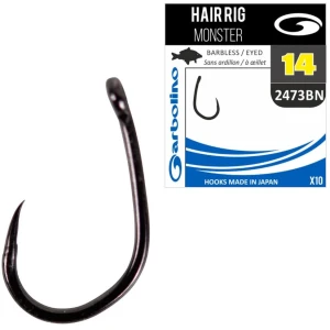 Carlig Garbolino Hair Rig Monster 2473 Barbless, Nr.14, 10buc/pac