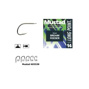 Carlig Mustad Feeder MU11, Nickel, 10buc/plic Nr.14 Carlig Mustad Feeder MU11, Nickel, 10buc/plic Nr.14