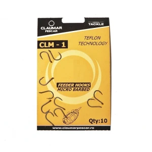Carlige Feeder Claumar CLM-1 Micro Barbed Teflon Technology 10Buc/Plic Nr 14 Carlige Feeder Claumar CLM-1 Micro Barbed Teflon Technology 10Buc/Plic Nr 14
