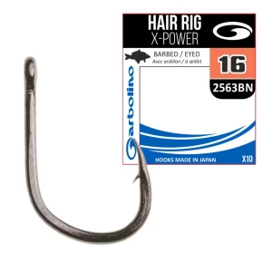 Carlige Gabolino Hair Rig X-power 2563 Black Nickel Nr.16, 10buc/pac
