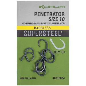 Carlige Korum Supersteel Penetrator Hooks Barbless, Nr.10, 10buc/pac