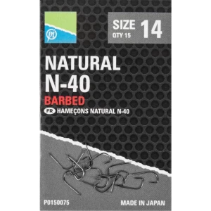 Carlige Preston Natural N-40, Nr.14, 10buc/plic Carlige Preston Natural N-40, Nr.14, 10buc/plic