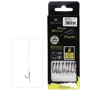 Carlige Legate Mikado Method Feeder Rig Barbed X-tra Strong With Spike Nr.12 8buc/plic