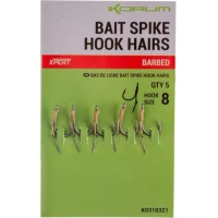 Carlige KORUM Bait Spike Hook Hairs Barbed, Nr. 12, 5buc/pac