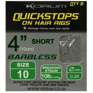 Carlige Korum Quickstops On Hair Rigs Barbless, Nr.16, 8buc/pac