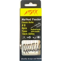 Carlige Legate ATTACK Method Feeder Rig Classic Boilie Spike, 10cm, Nr.8, 20lbs, 8buc/pac Carlige Legate ATTACK Method Feeder Rig Classic Boilie Spike, 10cm, Nr.8, 20lbs, 8buc/pac