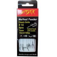 Carlige Legate Attack Method Feeder Rig Barbed Hook with Spike, Nr.10, 10cm, 20lbs, 8buc/pac