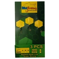 Carlige Legate BIBI FISHING cu Banda, Carlig Nr. 8, 3buc/plic