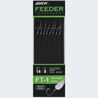 Carlige Legate BKK FT-1 Method Bayonet Feeder Rig 10cm, Nr.10, 0.23mm, 8buc/pac Carlige Legate BKK FT-1 Method Bayonet Feeder Rig 10cm, Nr.10, 0.23mm, 8buc/pac