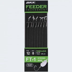 Carlige Legate Bkk Ft-1 Method Quick Stop Feeder Rig 10cm, Nr.10, 0.23mm, 8buc/pac