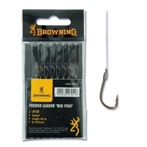 Carlige Legate Browning 60cm Nr.10 Feeder Big Fish Hook To Nylon Bronze