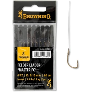 Carlige Legate Browning No.4 10cm 0.14mm Braid Feeder Leader Method Push Stop