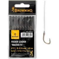 Carlige Legate Browning No.6 10cm 0.12mm Braid Feeder Leader Method Push Stop