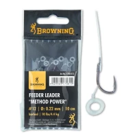 Carlige Legate Browning Nr.10 10cm Fir 0.25mm Feeder Leader Method Power Pellet Band
