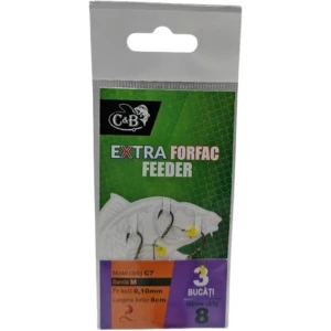 Carlige Legate C&B Method Feeder Rig C-7 Banda, 8cm, Nr. 14, 3buc/pac