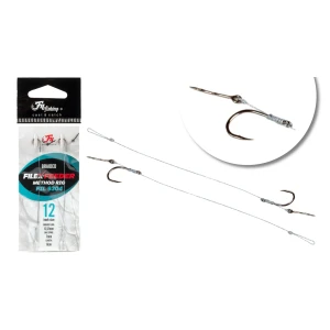 Carlige Legate Filfishing Method Feeder Braided Rig, Nr 10, 0.12mm, 7 Cm, 2 Buc/plic