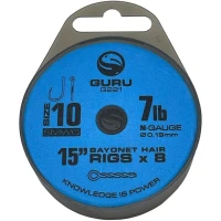 Carlige Legate Guru Bayonets, Carlig Nr.10, 0.19mm, 38cm, 8buc/pac Carlige Legate Guru Bayonets, Carlig Nr.10, 0.19mm, 38cm, 8buc/pac