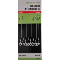 Carlige Legate KORUM Banded Hair Rigs, 10cm, 14lbs, Nr.8, 8buc/pac Carlige Legate KORUM Banded Hair Rigs, 10cm, 14lbs, Nr.8, 8buc/pac