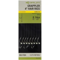 Carlige Legate Korum Grappler Hair Rigs Barbless, 10cm, Nr.8, 8buc/pac